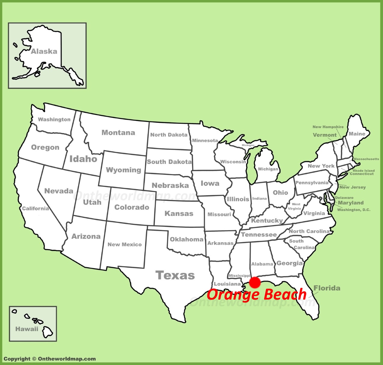 Orange Beach Location On The U S Map