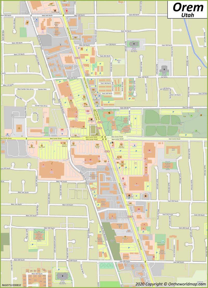 Orem Downtown Map