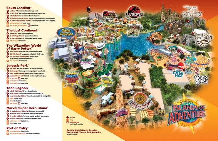 Universal Islands Of Adventure Map Orlando