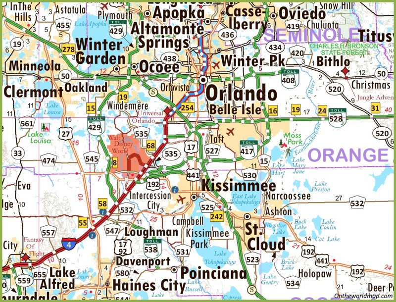 Orlando Kissimmee Map Max 
