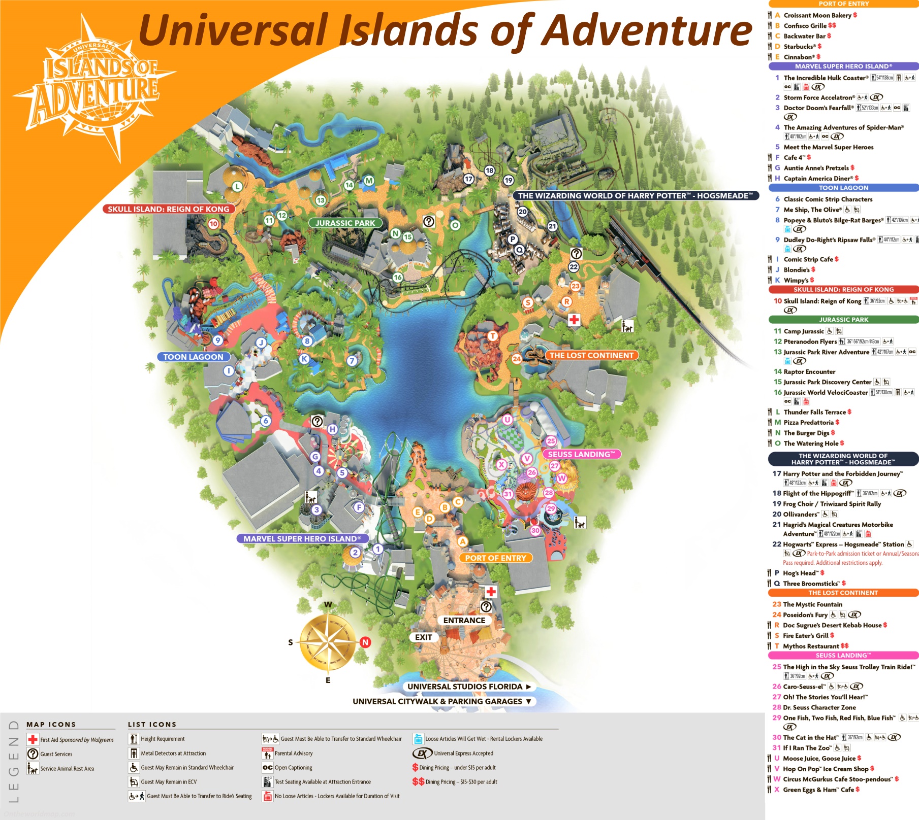 Universal Islands of Adventure Map