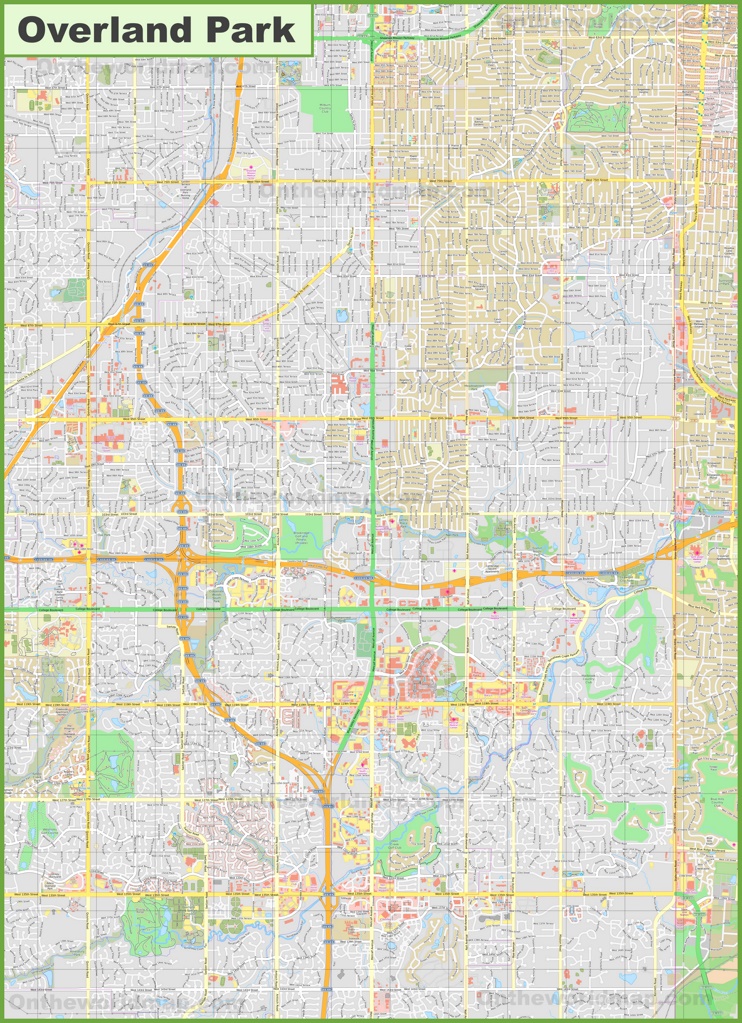 Large detailed map of Overland Park