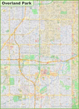 Large detailed map of Overland Park