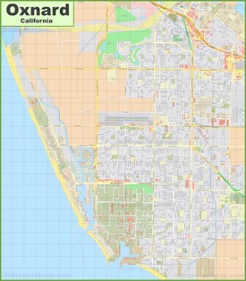 Large detailed map of Oxnard