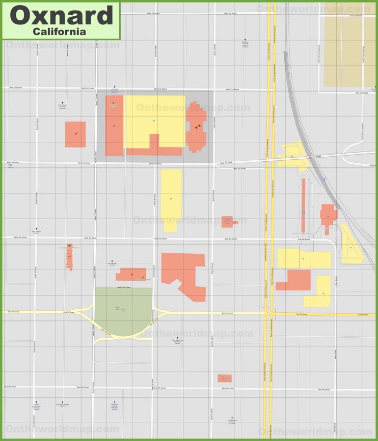 Oxnard downtown map