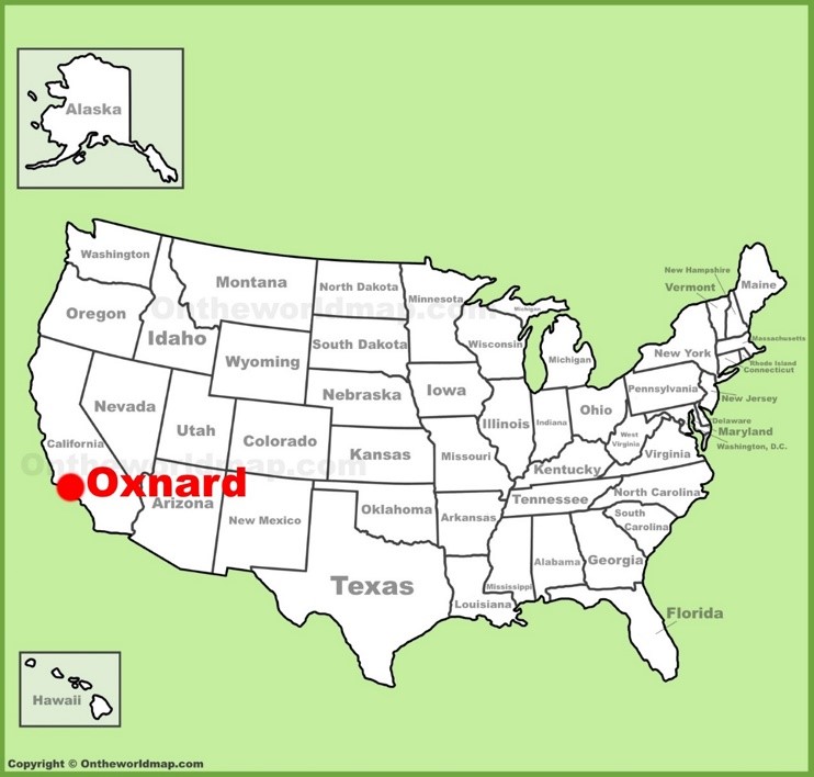 Oxnard location on the U.S. Map