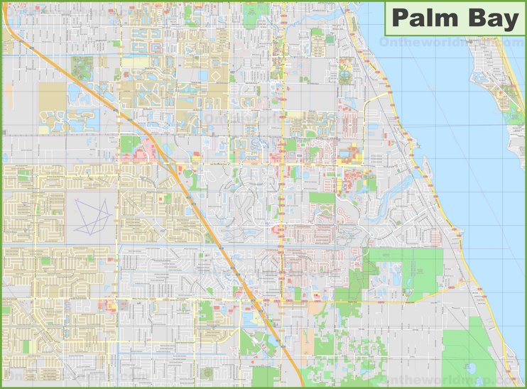 Large detailed map of Palm Bay