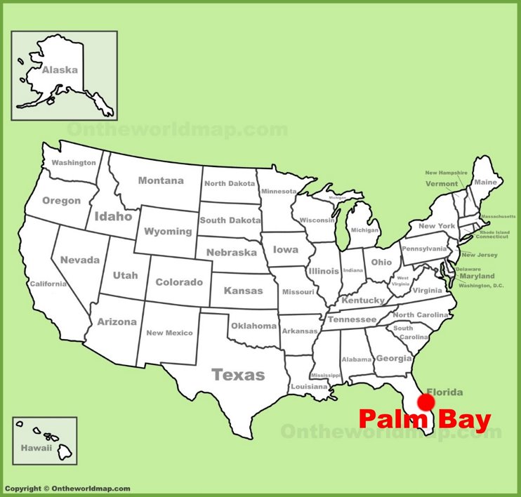 Palm Bay location on the U.S. Map