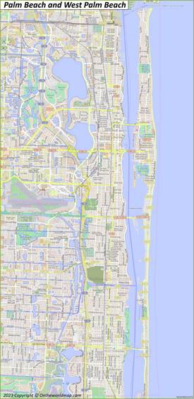 Map of Palm Beach and West Palm Beach