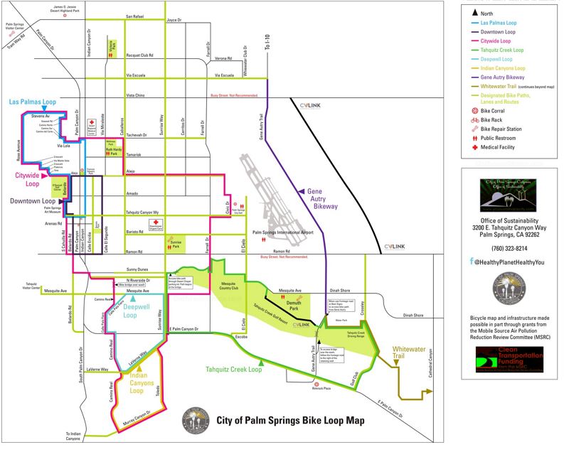 Palm Springs Bike Loop Map