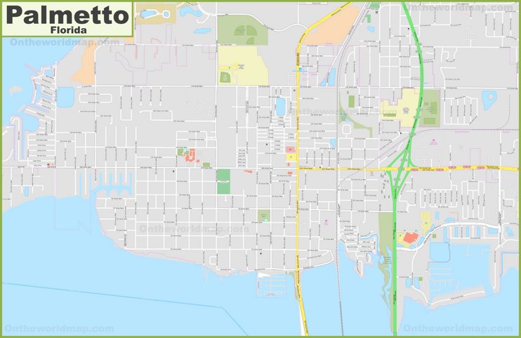 Large detailed map of Palmetto