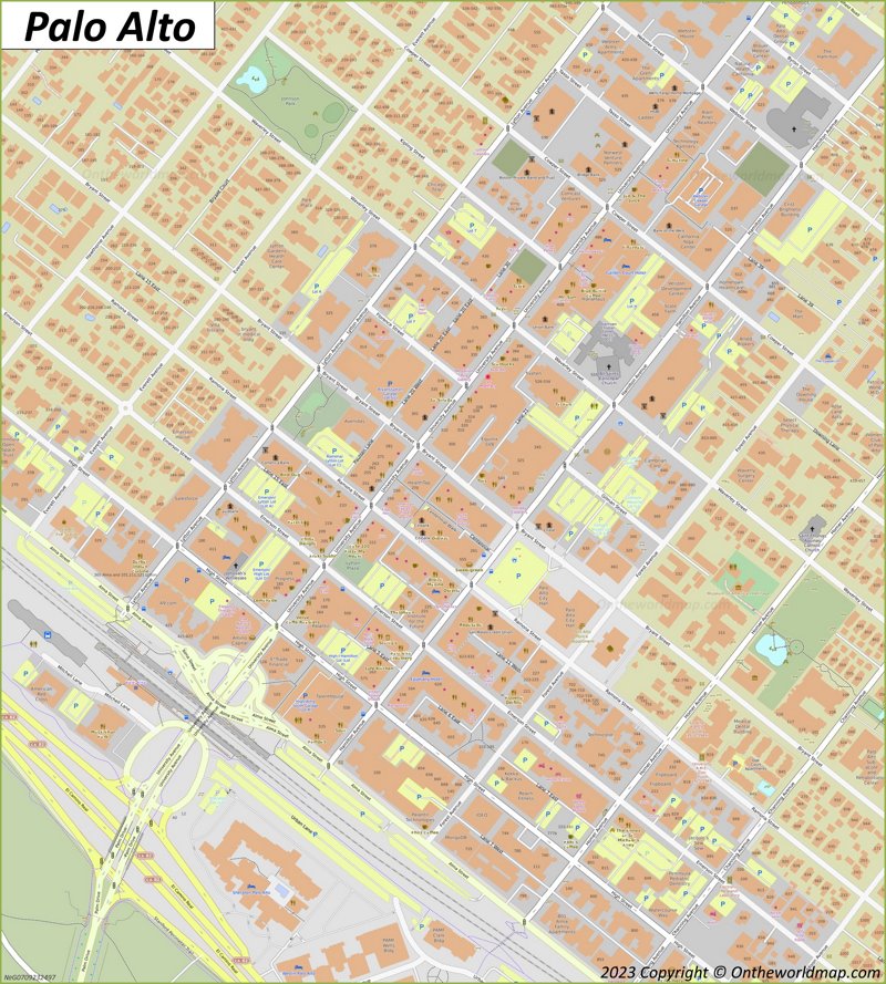 Downtown Palo Alto Map