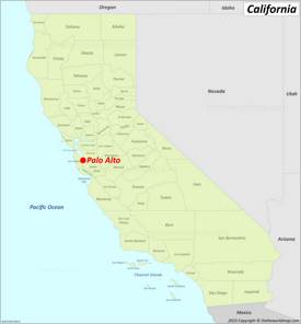 Palo Alto Location On The California Map