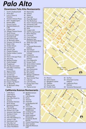 Palo Alto Restaurants Map