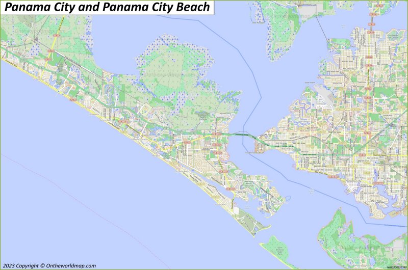 Map of Panama City and Panama City Beach