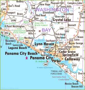 Panama City Area Road Map