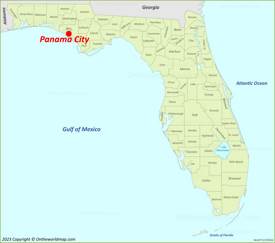 Panama City Location On The Florida Map