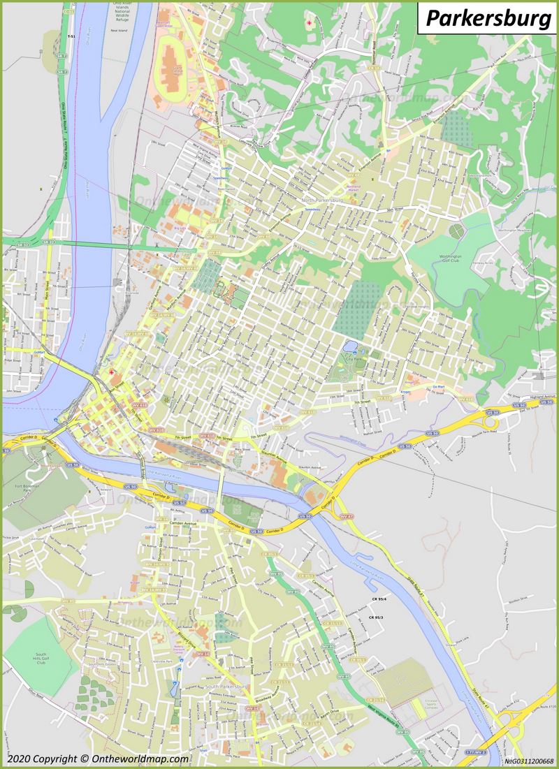 Map of Parkersburg