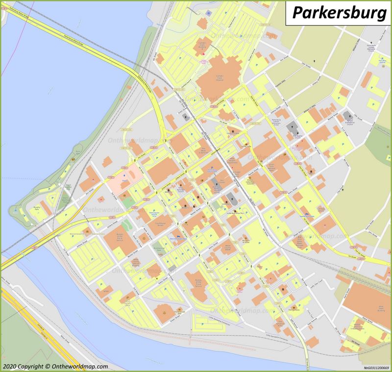 Parkersburg Downtown Map