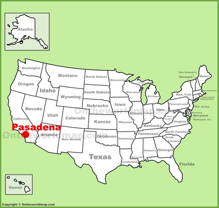 Pasadena location on the U.S. Map