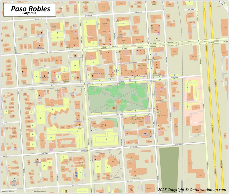 Map of Downtown Paso Robles