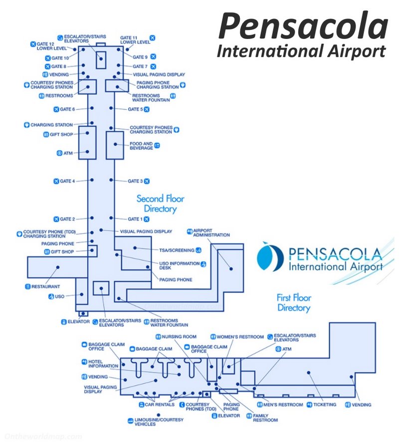 Pensacola International Airport Map