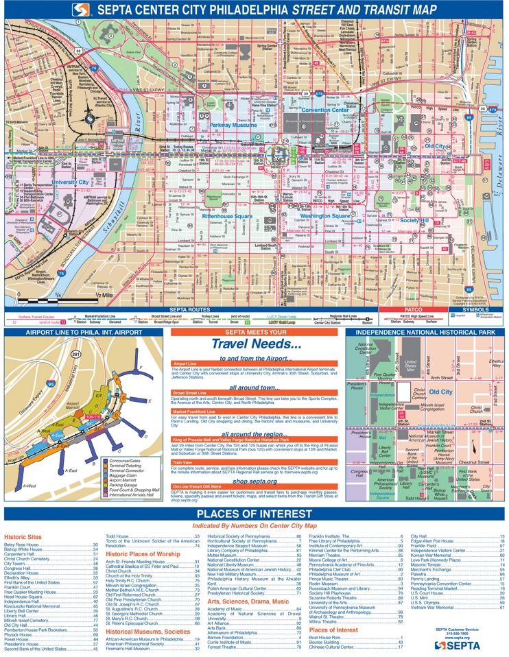 Philadelphia center city transport map