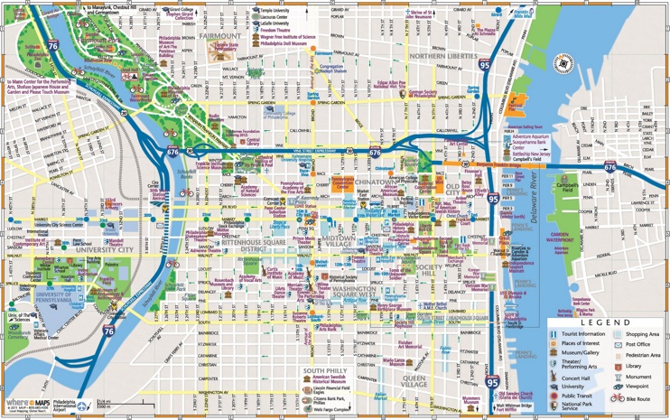 Philadelphia downtown map