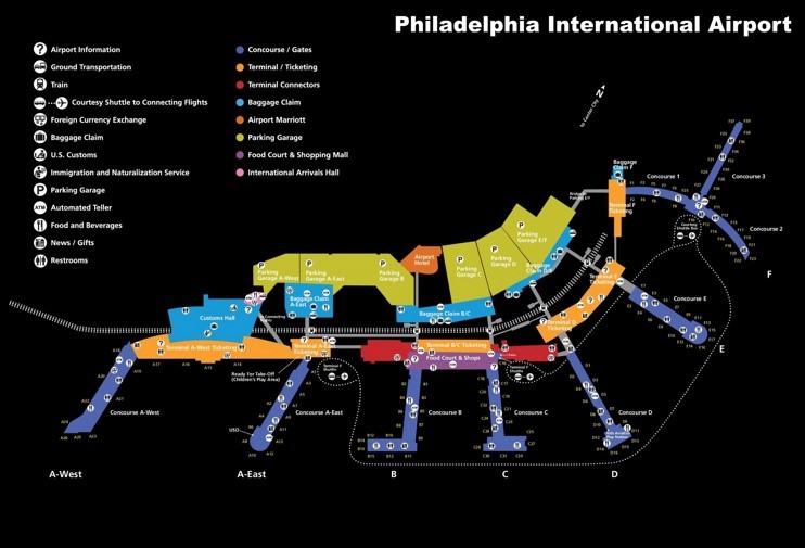 Philadelphia International Airport map