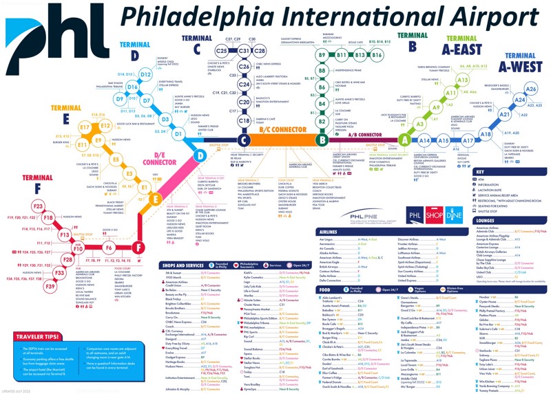 Philadelphia Airport Map