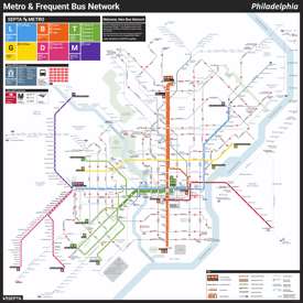 Philadelphia Metro And Frequent Bus Network Map