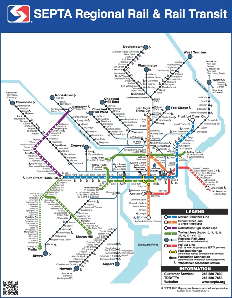 Philadelphia SEPTA train map
