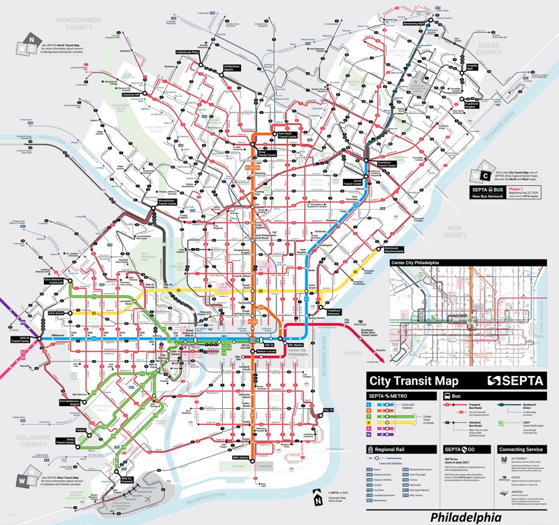 SEPTA Philadelphia City Transit Map
