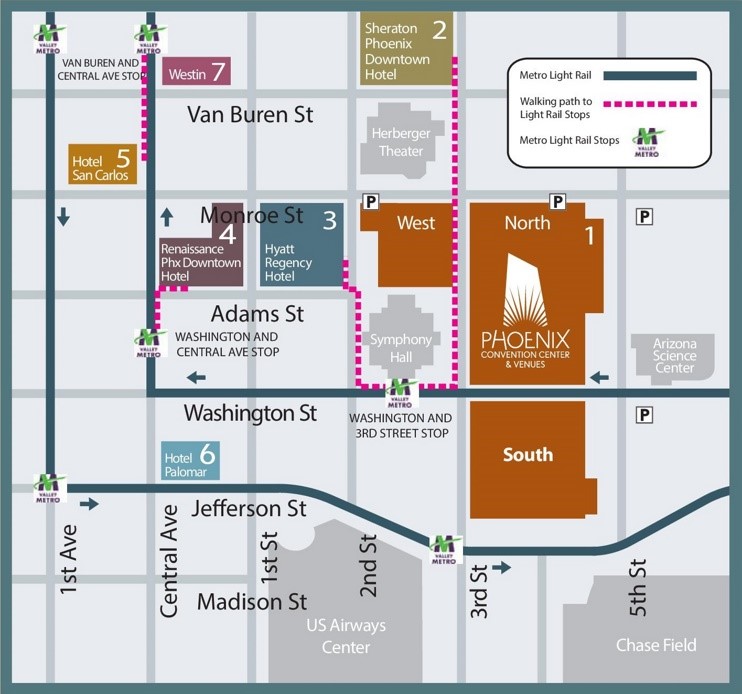 Downtown Phoenix hotel map