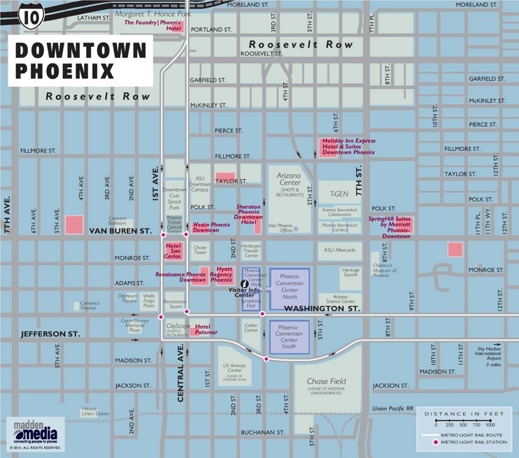 Downtown Phoenix map
