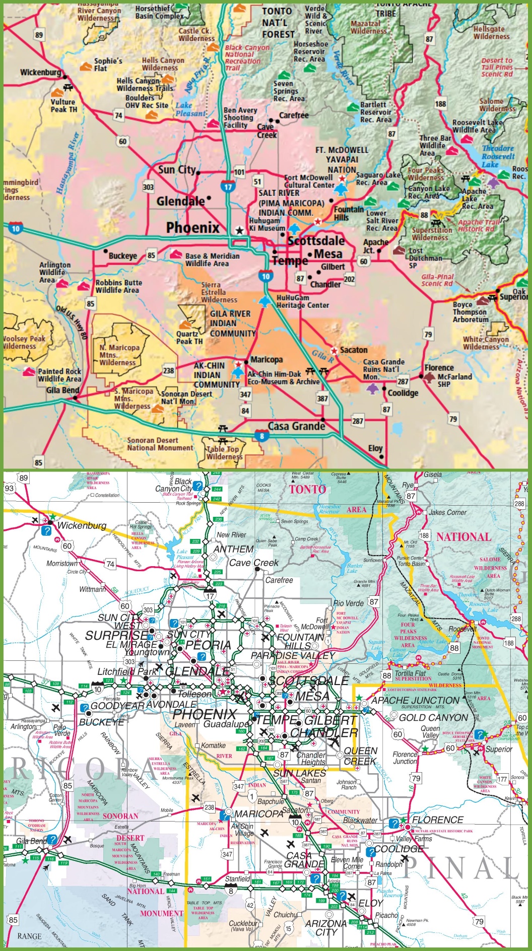 Phoenix area road map.