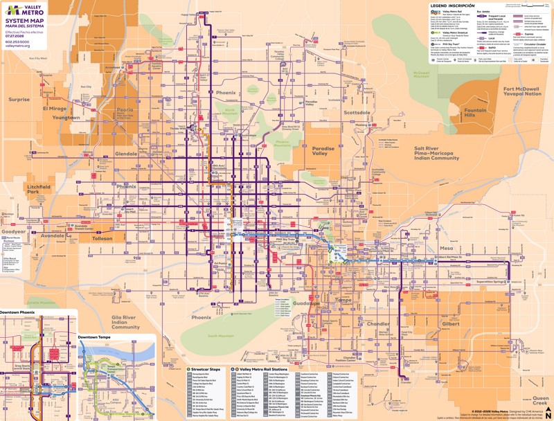 Phoenix Valley Metro Map