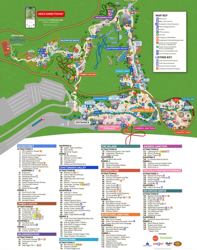 Map of Dollywood