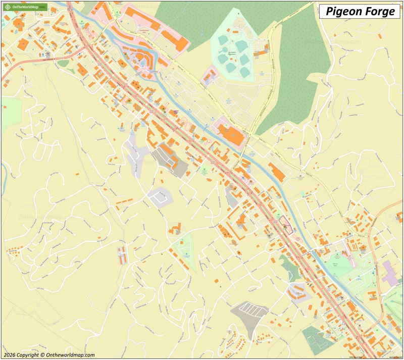 Map of Downtown Pigeon Forge