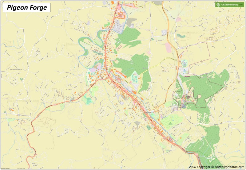 Map of Pigeon Forge