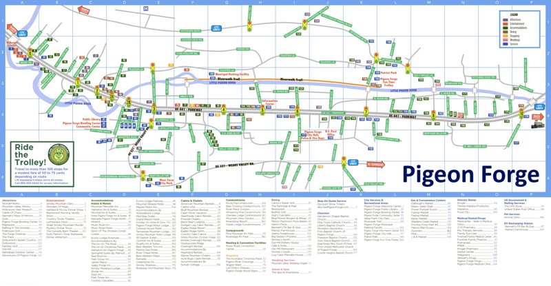 Pigeon Forge Tourist Map