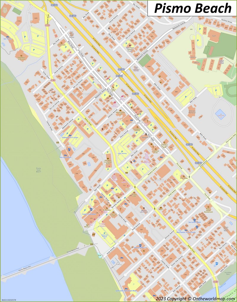 Downtown Pismo Beach Map