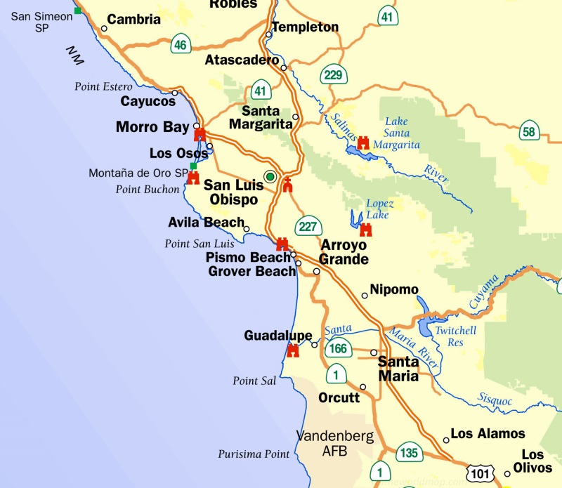 Pismo Beach Area Map - Ontheworldmap.com