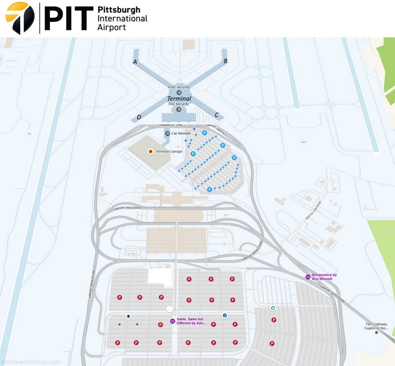 Pittsburgh International Airport Overview Map