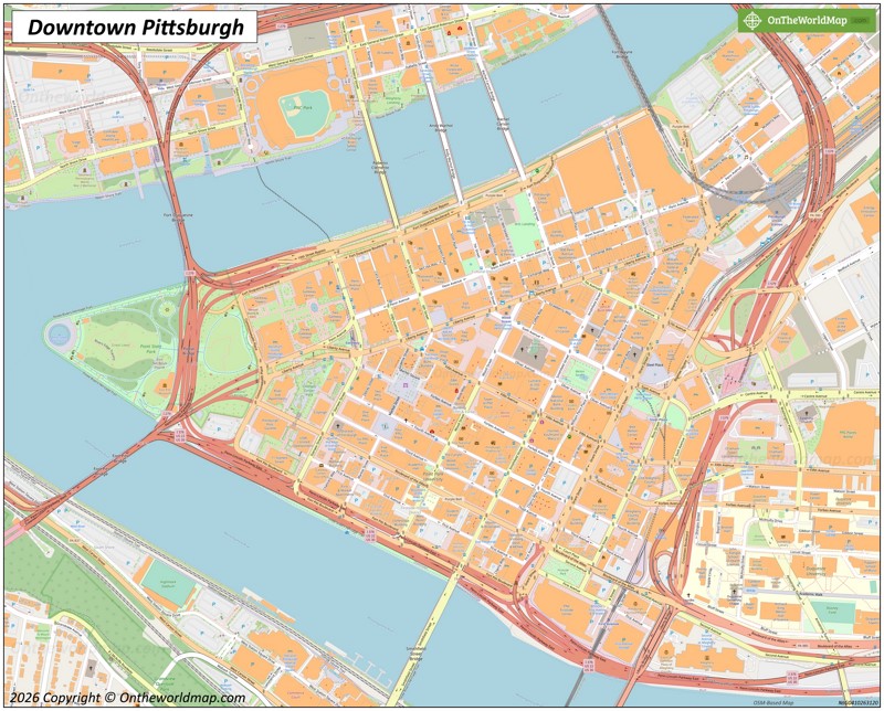 Map of Downtown Pittsburgh
