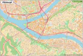 Large detailed map of Pittsburgh