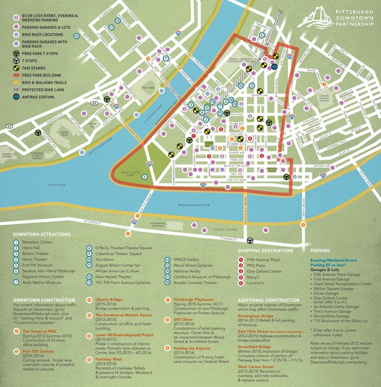 Pittsburgh downtown map