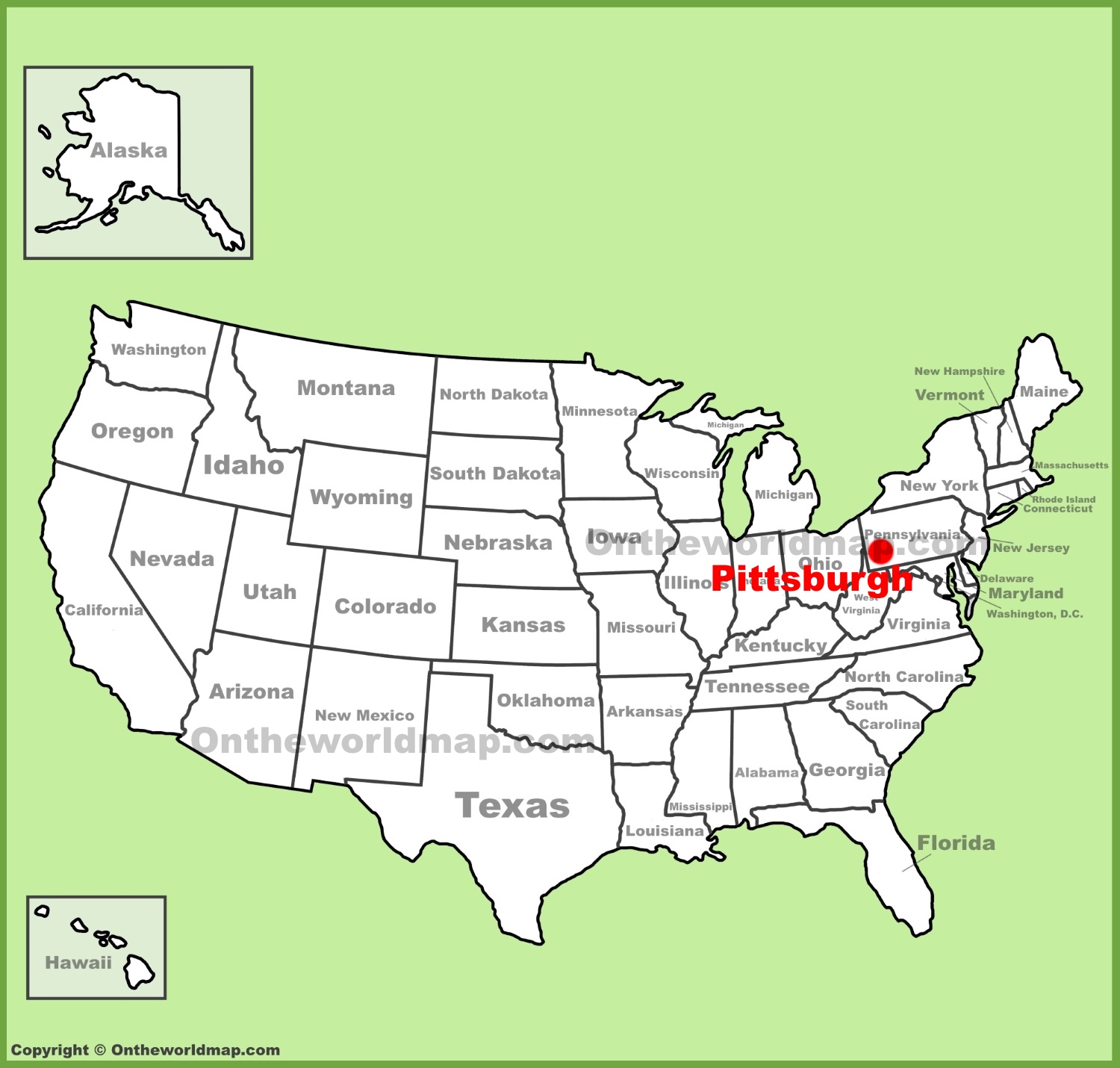 Map Of Pittsburgh Pennsylvania Pittsburgh Location On The U.s. Map