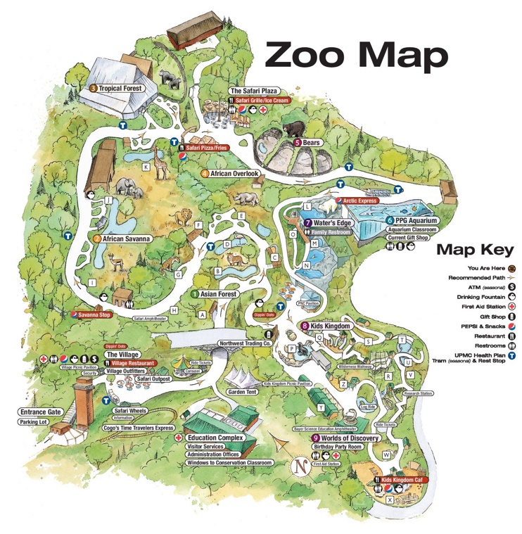 Pittsburgh Zoo map