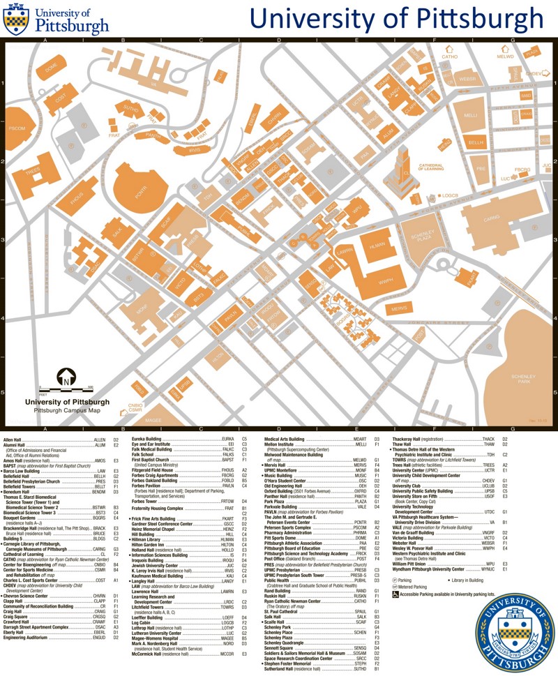University of Pittsburgh Campus Map